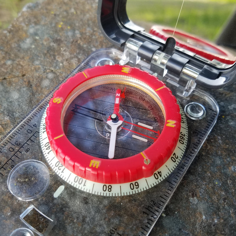 Load image into Gallery viewer, RS46 Mirrored Sighting Compass with Declination Adjustment, Clinometer &amp; Map LED
