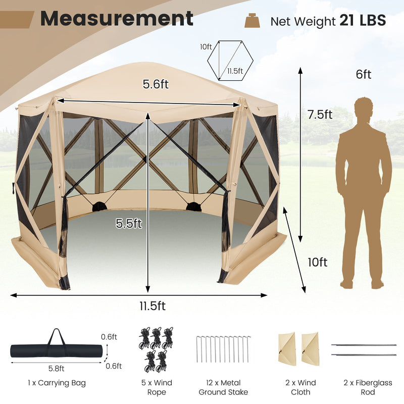 Load image into Gallery viewer, 11.5 X 11.5 FT Pop-up Screen House Tent with Portable Carrying Bag
