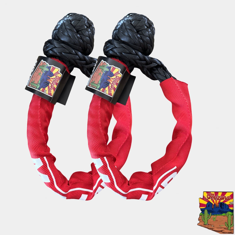 Load image into Gallery viewer, Limited Edition 1/2'' x 24'' Black Soft shackle with Red Sleeve (Lifetime Warranty)
