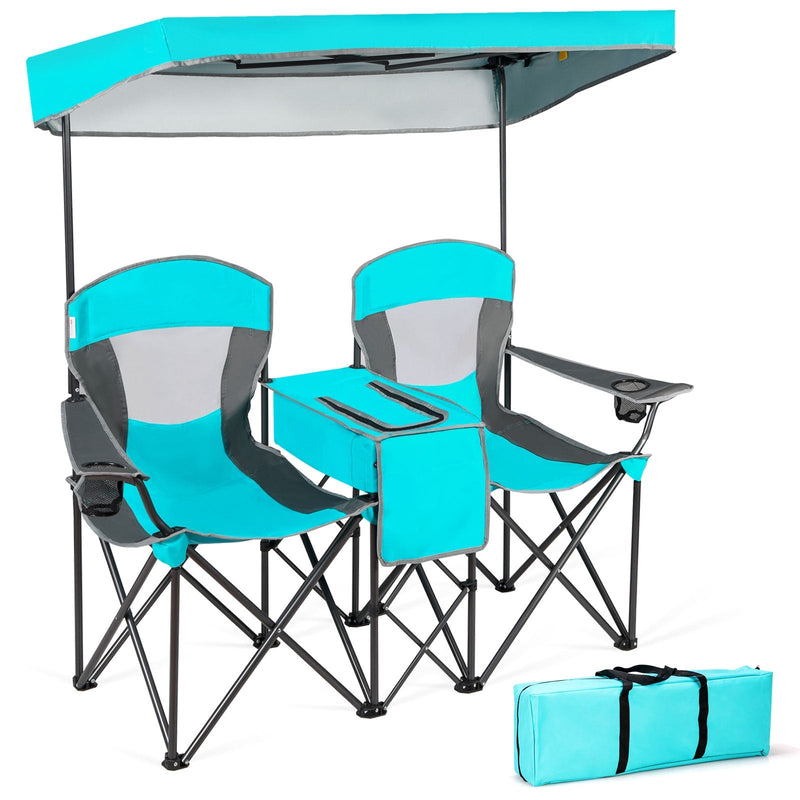Load image into Gallery viewer, Portable Folding Camping Canopy Chairs with Cup Holder
