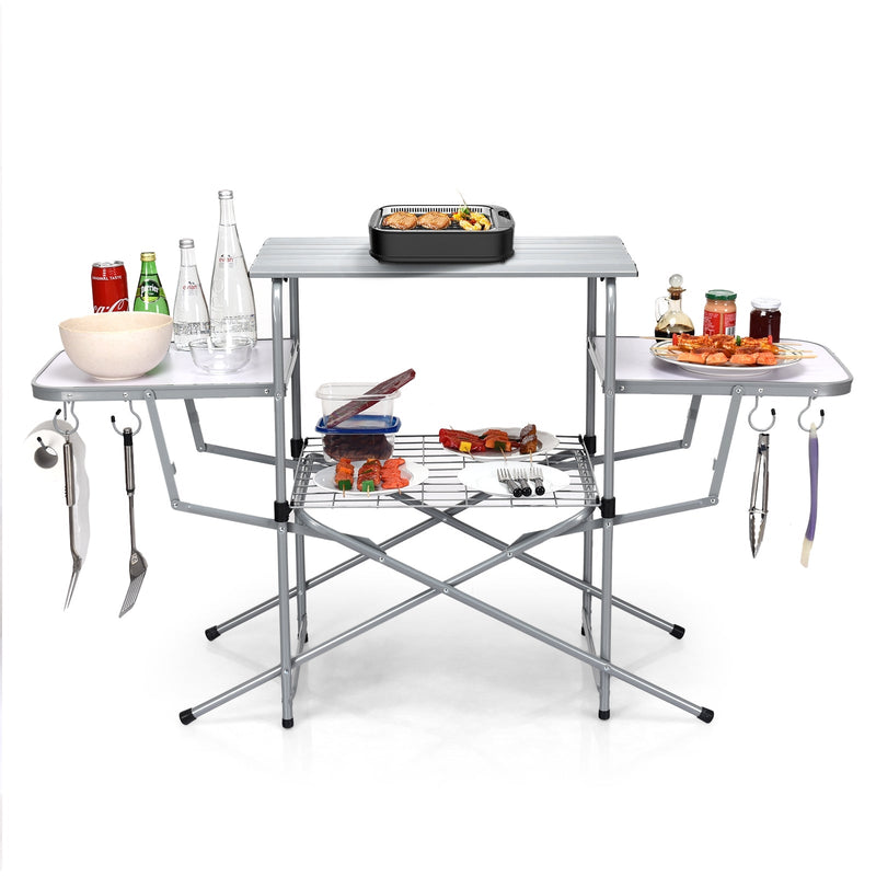 Load image into Gallery viewer, Foldable Outdoor BBQ Table Grilling Stand
