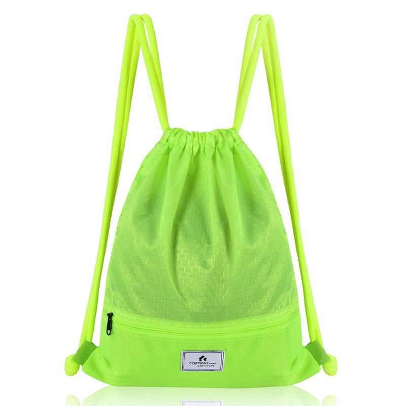 Load image into Gallery viewer, Drawstring Backpack String Bag Foldable Sports Sack with Zipper Pocket
