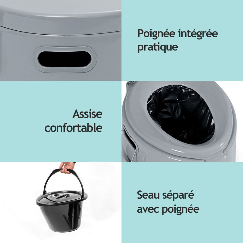 Load image into Gallery viewer, 5L Portable Travel Toilet with Paper Holder for Outdoor
