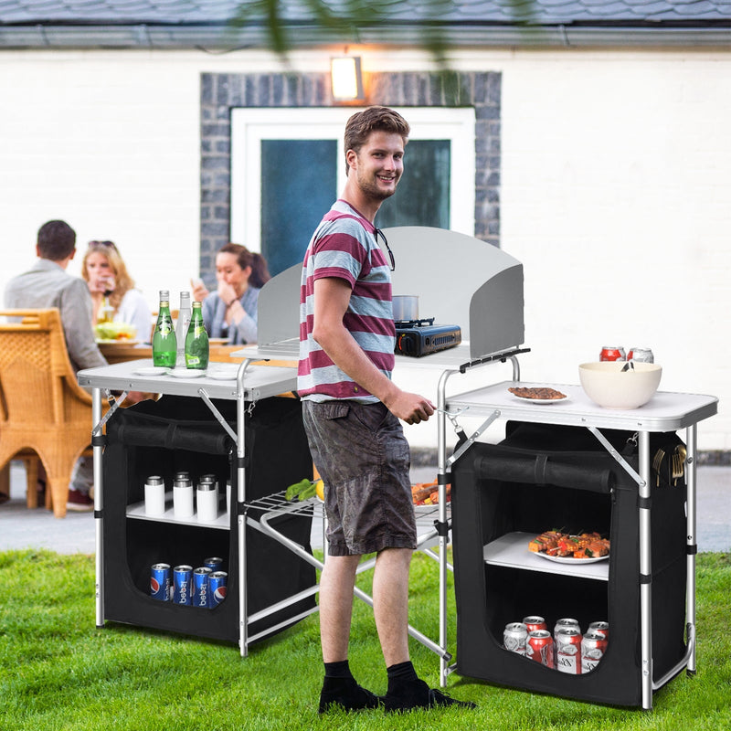 Load image into Gallery viewer, Folding Camping Table with Storage Organizer
