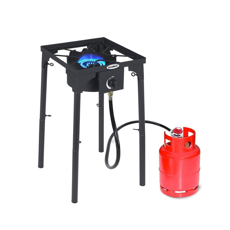 Load image into Gallery viewer, 130,000 BTU High Pressure Single Propane Burner Perfect for Home Brewing, Turkey Fry, Maple Syrup Prep
