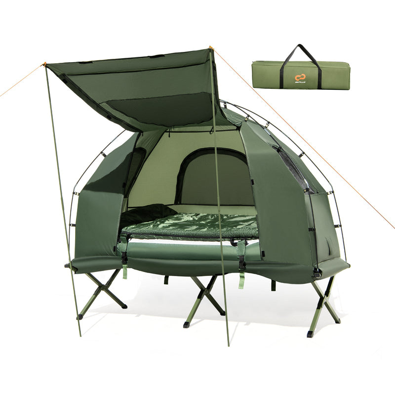 Load image into Gallery viewer, 1-Person Folding Camping Tent with Sunshade and Air Mattress
