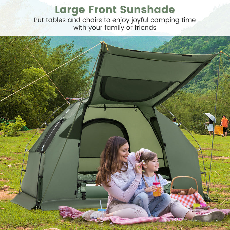 Load image into Gallery viewer, 1-Person Folding Camping Tent with Sunshade and Air Mattress
