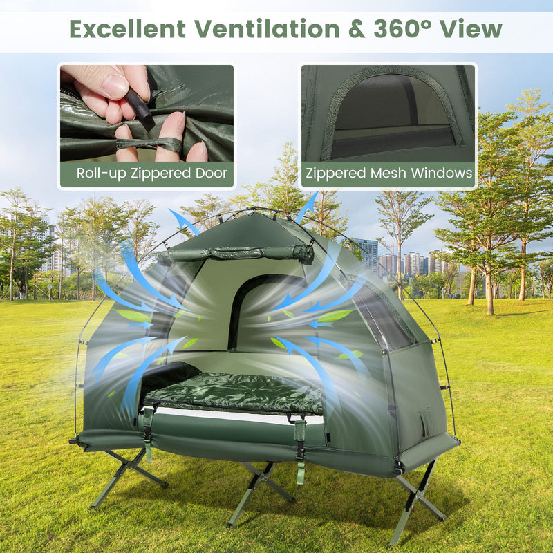 Load image into Gallery viewer, 1-Person Folding Camping Tent with Sunshade and Air Mattress
