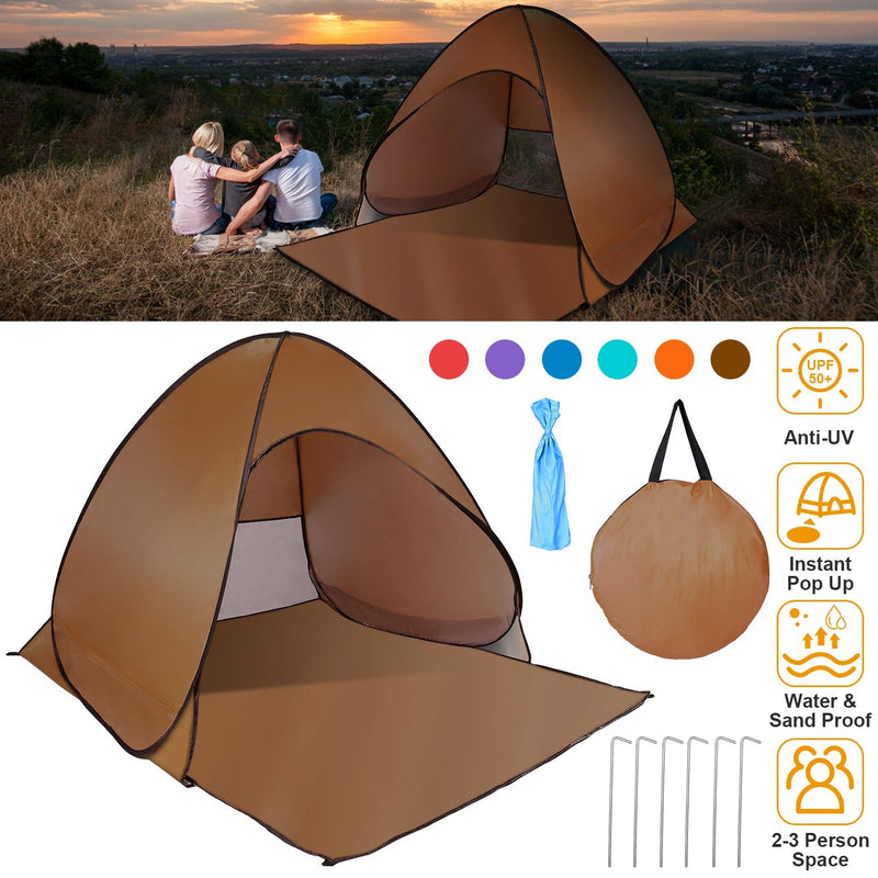 Load image into Gallery viewer, Pop Up Beach Tent Sun Shade Shelter Anti-UV Automatic Waterproof Tent Canopy for 2/3 Man w/ Net Window Storage Bag for Outdoor Beach Camping Fishing P
