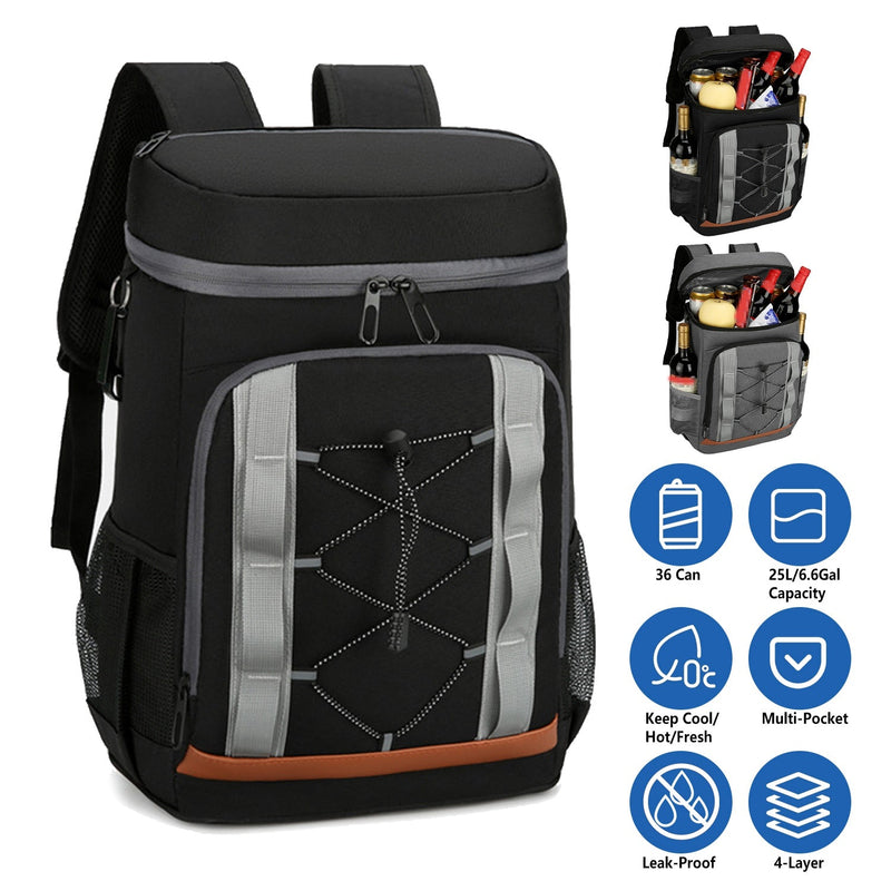Load image into Gallery viewer, Cooler Backpack 36 Can Leakproof Insulated Cooler Backpack with 25L/6.6Gal for Picnic Camping Beach Hiking Fishing Travel
