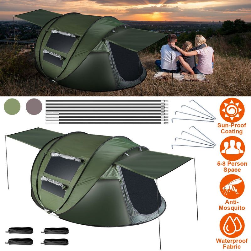 Load image into Gallery viewer, 3-4 Person Pop Up Tent Automatic Setup Camping Tent Waterproof Instant Setup Tent with 2 Mosquito Net Windows Carrying Bag for Hiking Climbing Adventu
