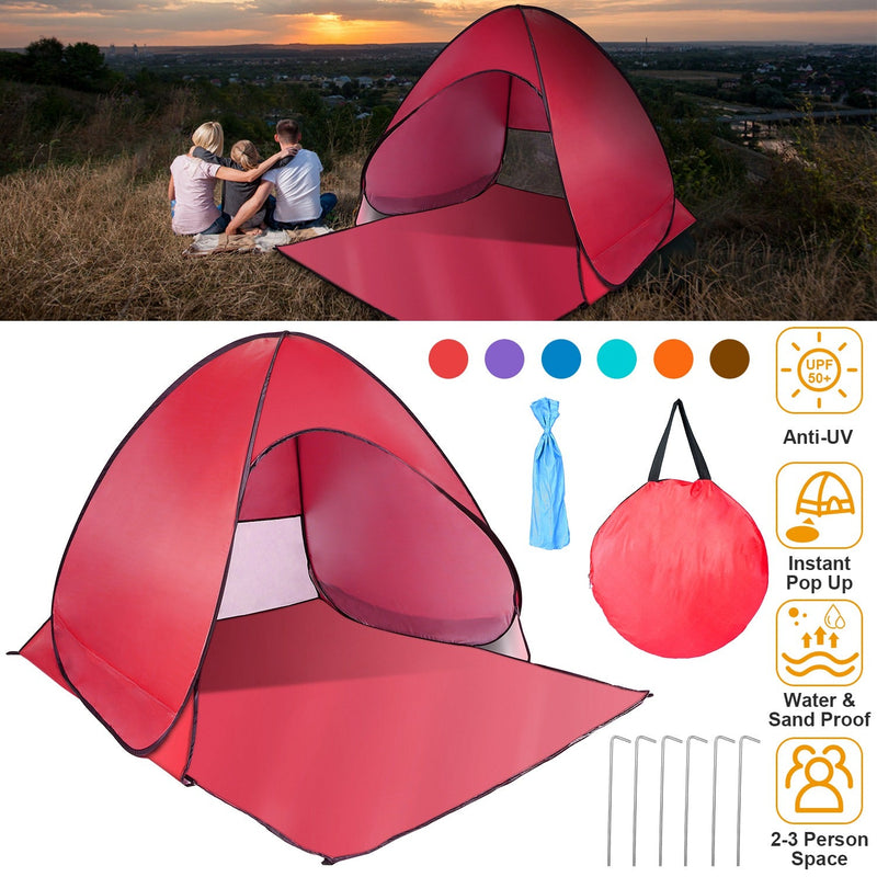 Load image into Gallery viewer, Pop Up Beach Tent Sun Shade Shelter Anti-UV Automatic Waterproof Tent Canopy for 2/3 Man w/ Net Window Storage Bag for Outdoor Beach Camping Fishing P
