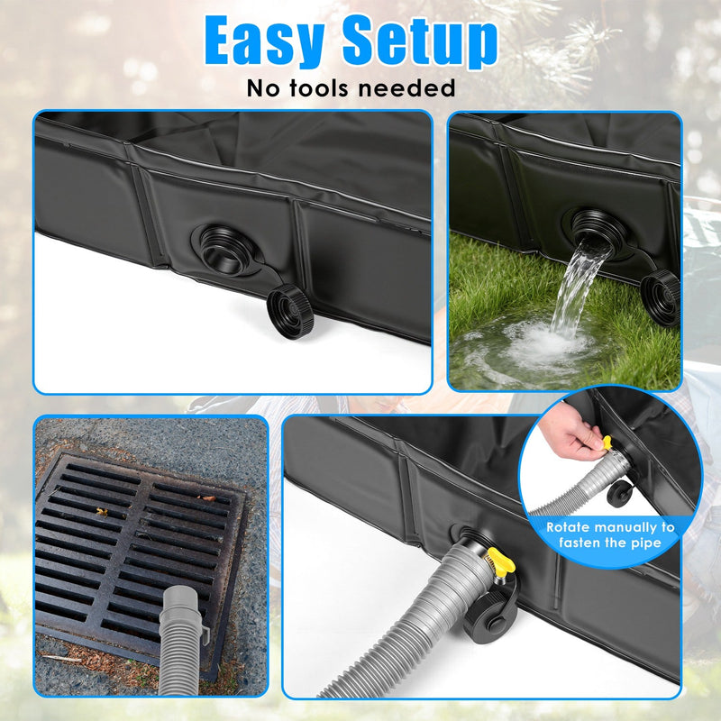 Load image into Gallery viewer, 41x41x5.5in Portable Shower Pan Foldable Shower Basin Collapsible Camping Shower Tent Base with Detachable Drain Pipe for Indoor &amp; Outdoor
