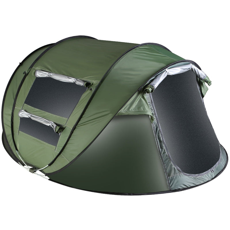 Load image into Gallery viewer, 3-4 Person Pop Up Tent Automatic Setup Camping Tent Waterproof Instant Setup Tent with 2 Mosquito Net Windows Carrying Bag for Hiking Climbing Adventu
