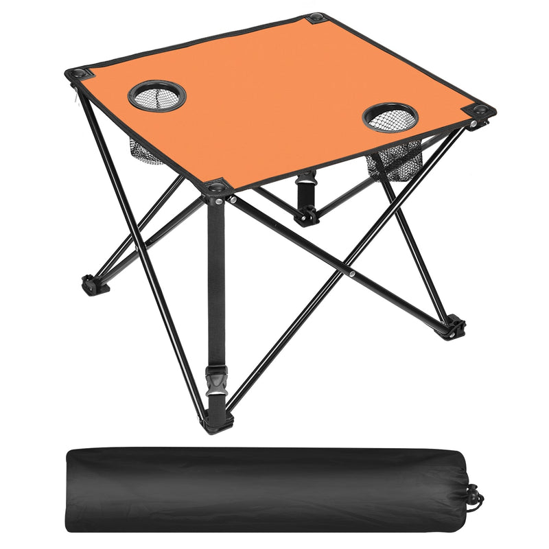 Load image into Gallery viewer, 2Pcs Foldable Camping Table Portable Picnic Table Lightweight Travel Desk with 2 Cup Holders/Table Carrying Bag
