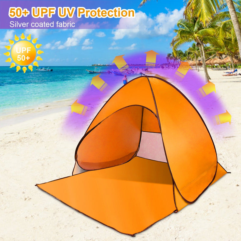 Load image into Gallery viewer, Pop Up Beach Tent Sun Shade Shelter Anti-UV Automatic Waterproof Tent Canopy for 2/3 Man w/ Net Window Storage Bag for Outdoor Beach Camping Fishing P
