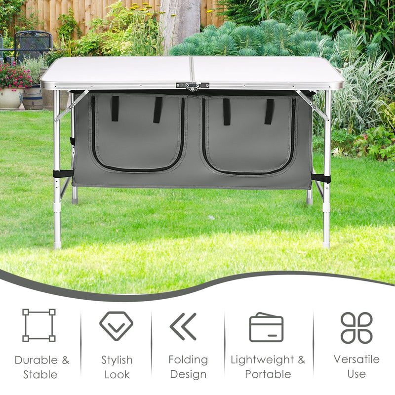 Load image into Gallery viewer, Height Adjustable Folding Camping Table-Gray
