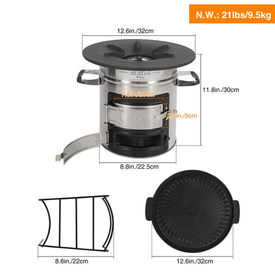 Redcamp Portable Rocket Stove for Camping