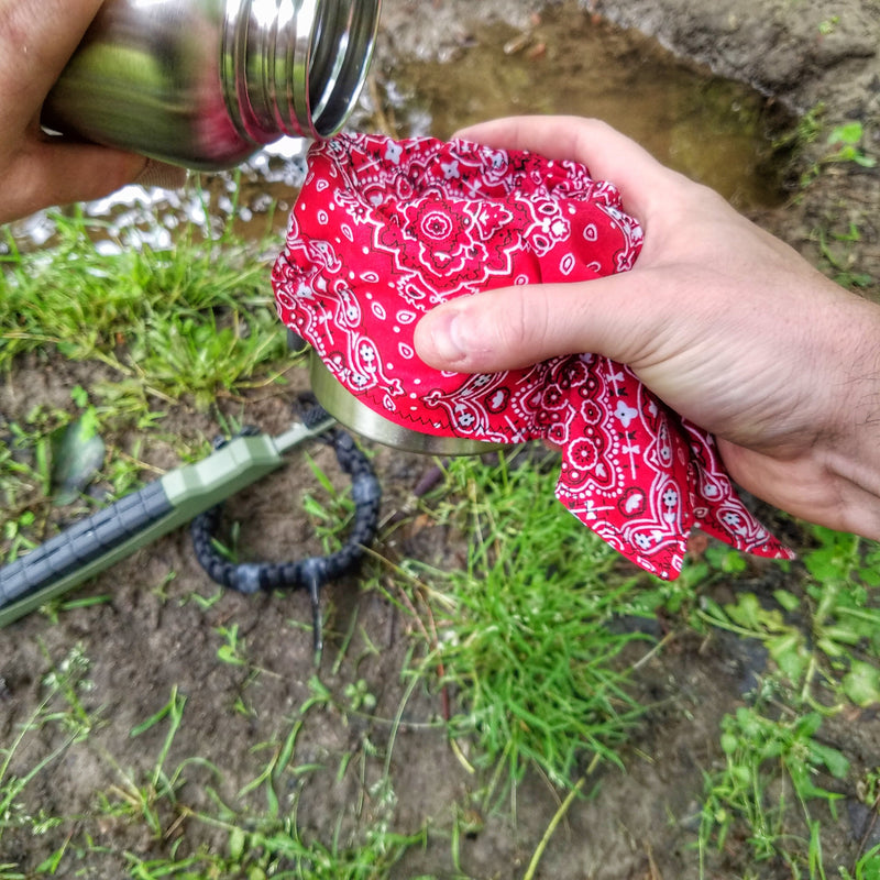 Load image into Gallery viewer, Filter Bandana - Water Pre-Filtration and Air-Contaminant Face Barrier.
