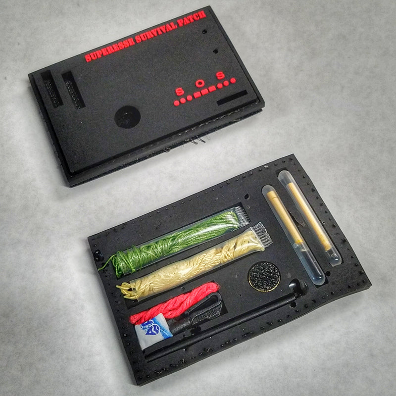 Load image into Gallery viewer, Superesse Survival Patch: Compartmentalized Micro EDC and Survival Kit
