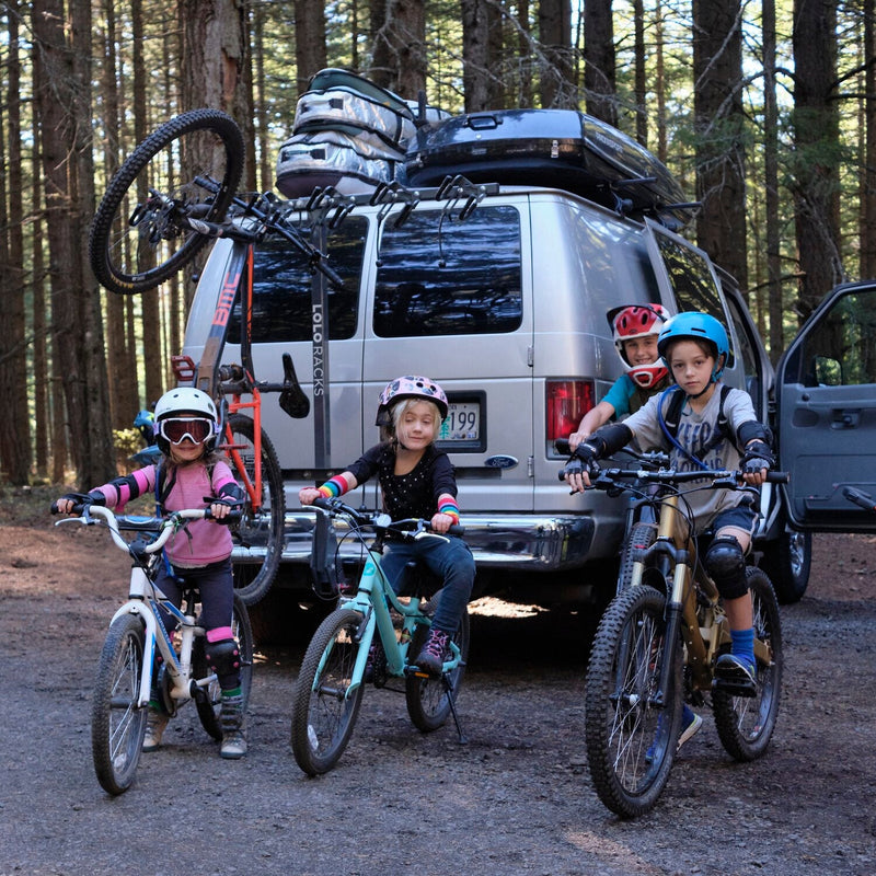Load image into Gallery viewer, Lolo Racks 6 bike rack for 2" hitch standard tilting (includes locking hitch bolt)
