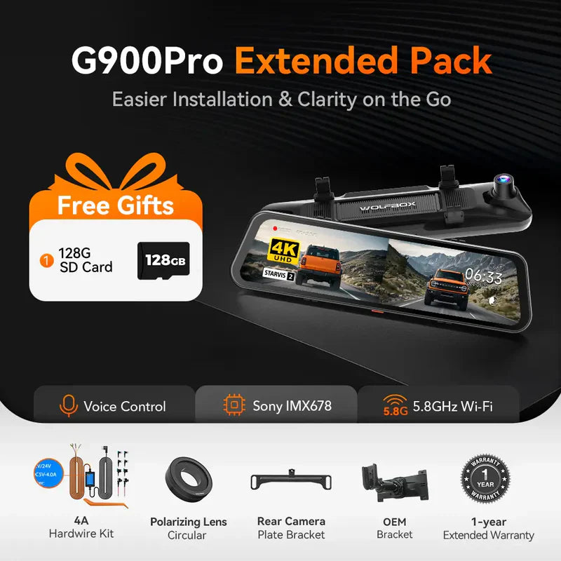 Load image into Gallery viewer, WOLFBOX G900Pro 12MP WiFi Touch Screen Rear View Mirror Dash Cam Smart Mirror
