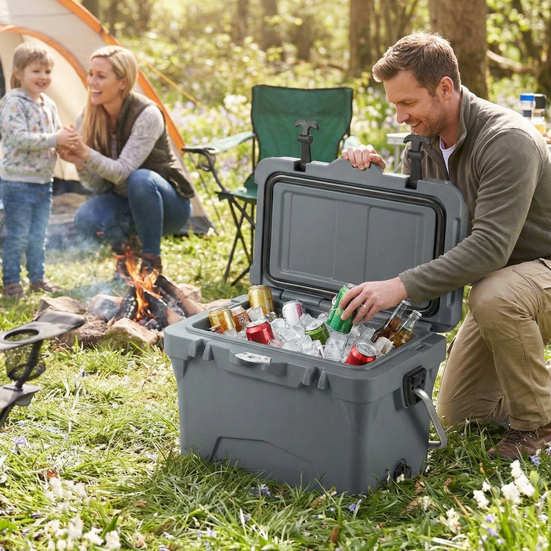 Load image into Gallery viewer, 20 Quart Portable Hard Cooler with Built-in Ruler and Bottle
