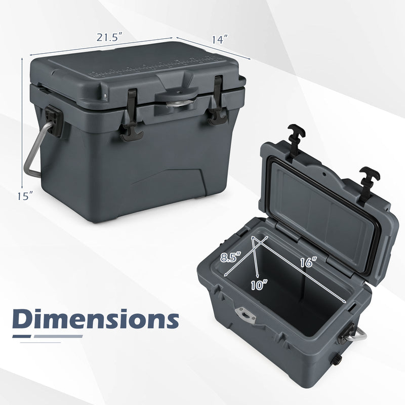 Load image into Gallery viewer, 20 Quart Portable Hard Cooler with Built-in Ruler and Bottle
