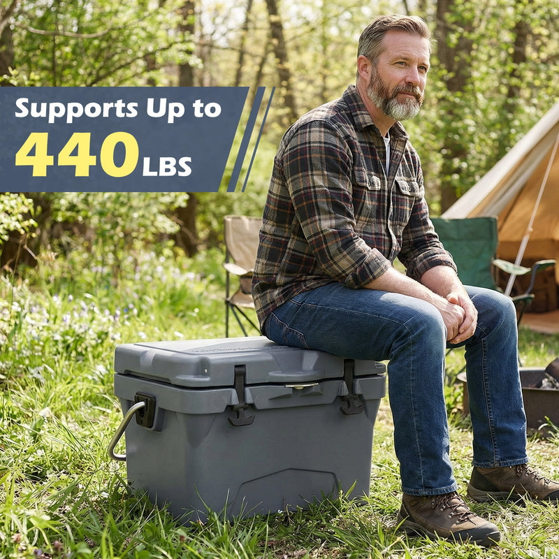 Load image into Gallery viewer, 20 Quart Portable Hard Cooler with Built-in Ruler and Bottle
