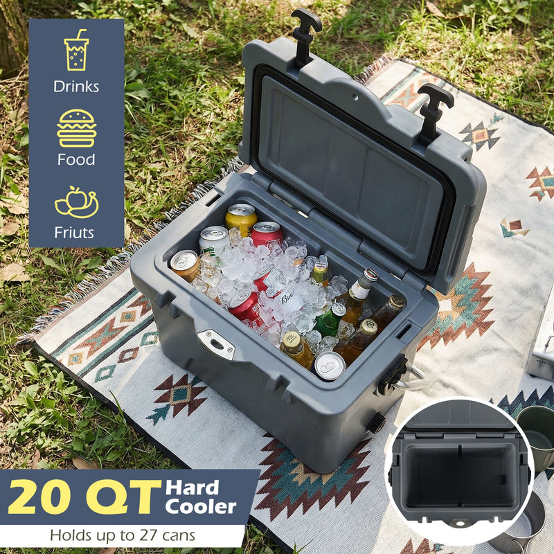 Load image into Gallery viewer, 20 Quart Portable Hard Cooler with Built-in Ruler and Bottle
