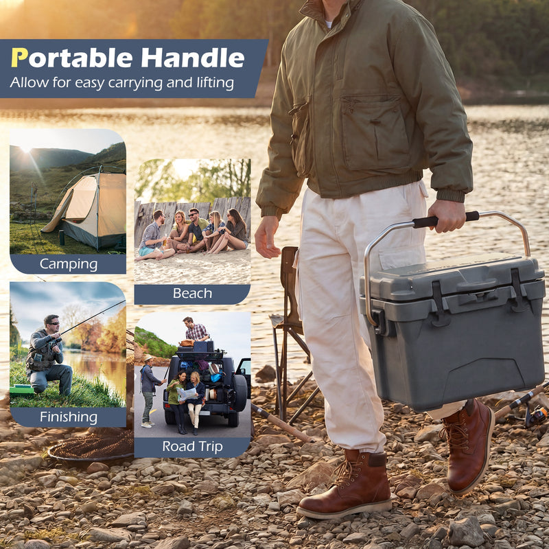 Load image into Gallery viewer, 20 Quart Portable Hard Cooler with Built-in Ruler and Bottle
