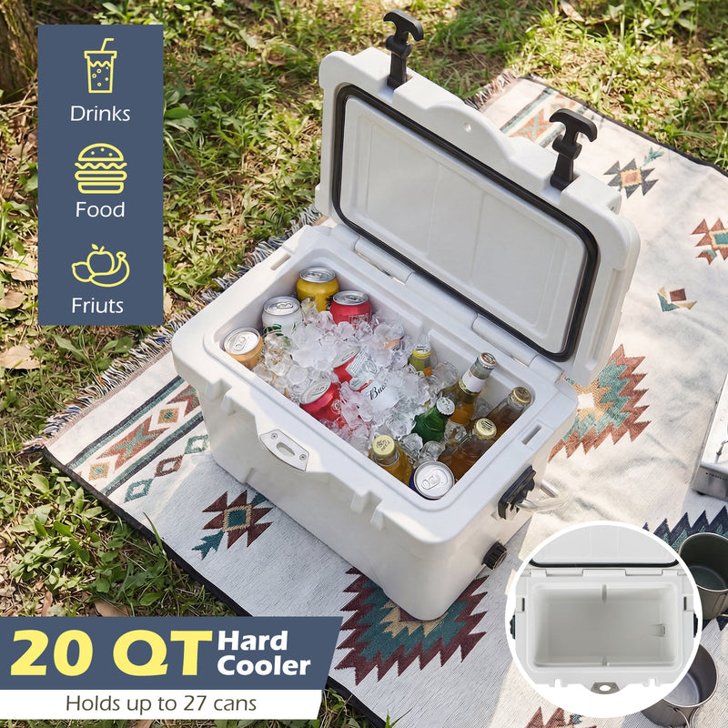 Load image into Gallery viewer, 20 Quart Portable Hard Cooler with Built-in Ruler and Bottle
