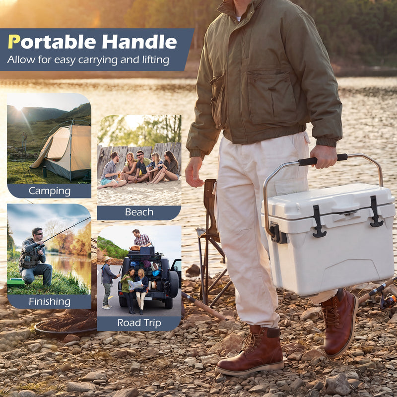 Load image into Gallery viewer, 20 Quart Portable Hard Cooler with Built-in Ruler and Bottle
