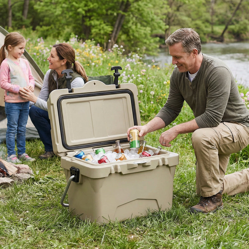 Load image into Gallery viewer, 20 Quart Portable Hard Cooler with Built-in Ruler and Bottle
