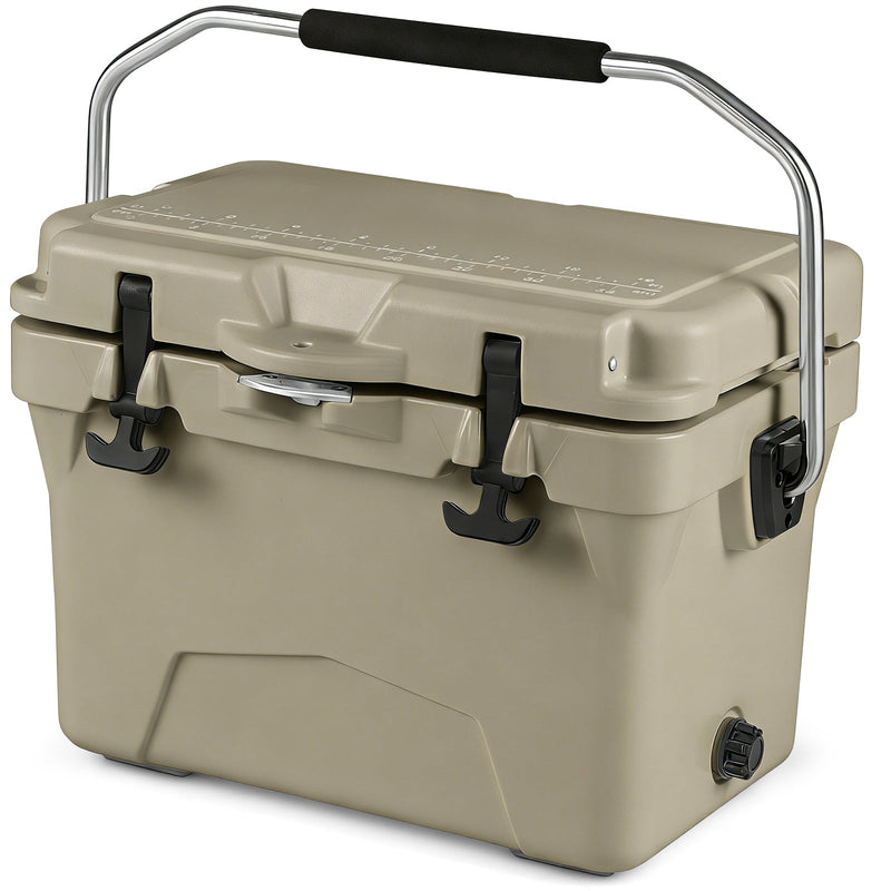 Load image into Gallery viewer, 20 Quart Portable Hard Cooler with Built-in Ruler and Bottle
