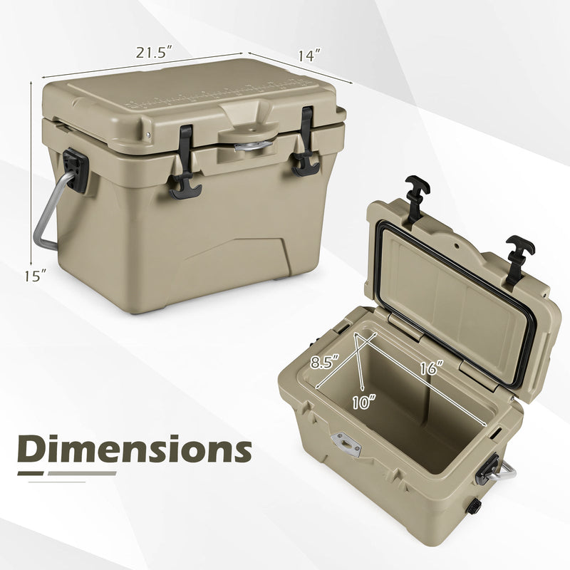 Load image into Gallery viewer, 20 Quart Portable Hard Cooler with Built-in Ruler and Bottle
