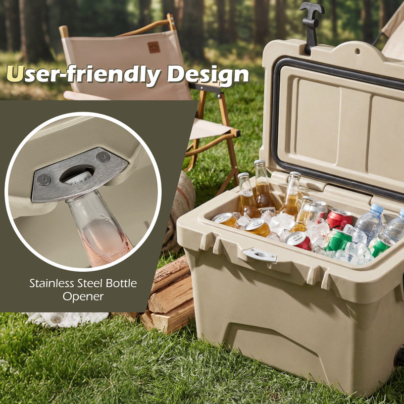 Load image into Gallery viewer, 20 Quart Portable Hard Cooler with Built-in Ruler and Bottle
