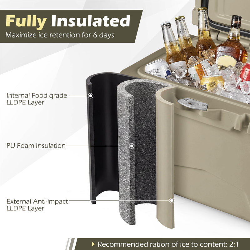 Load image into Gallery viewer, 20 Quart Portable Hard Cooler with Built-in Ruler and Bottle
