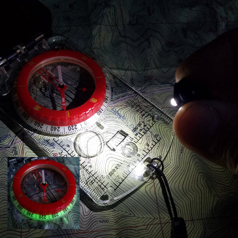 Load image into Gallery viewer, RS46 Mirrored Sighting Compass with Declination Adjustment, Clinometer &amp; Map LED
