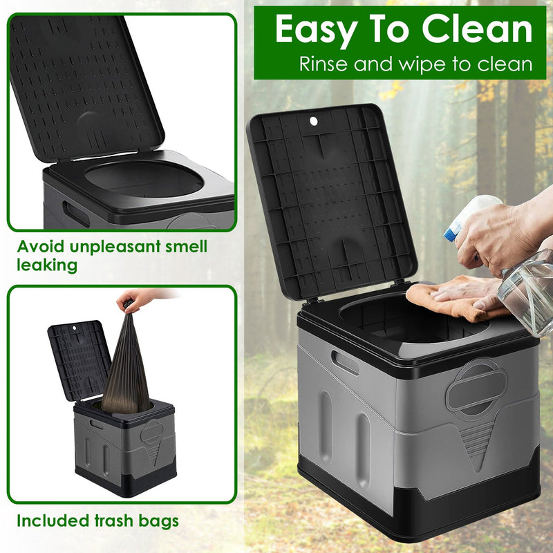 Load image into Gallery viewer, Portable Toilet for Car Camping Boating Hiking Outdoor Travel Potty with Carry Bag Foldable Emergency Toilet with Lid Trash Bags
