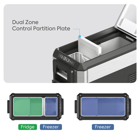 Load image into Gallery viewer, JP40 Pro Dual Zone Wheeled Portable Freezer- Golden | ICECO | 40 LT
