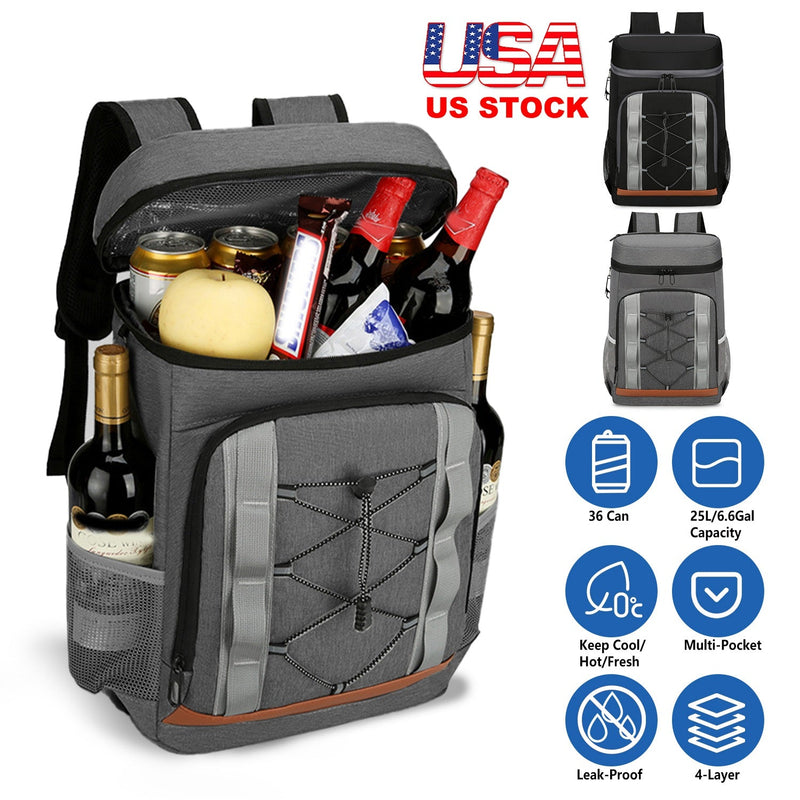Load image into Gallery viewer, Cooler Backpack 36 Can Leakproof Insulated Cooler Backpack with 25L/6.6Gal for Picnic Camping Beach Hiking Fishing Travel
