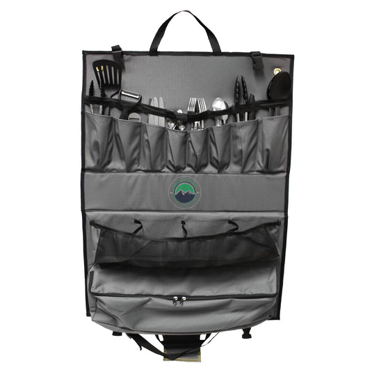 Overland Kitchen Kit - 24 Piece Cooking and Utensil Kit, Hanging Carrying Case