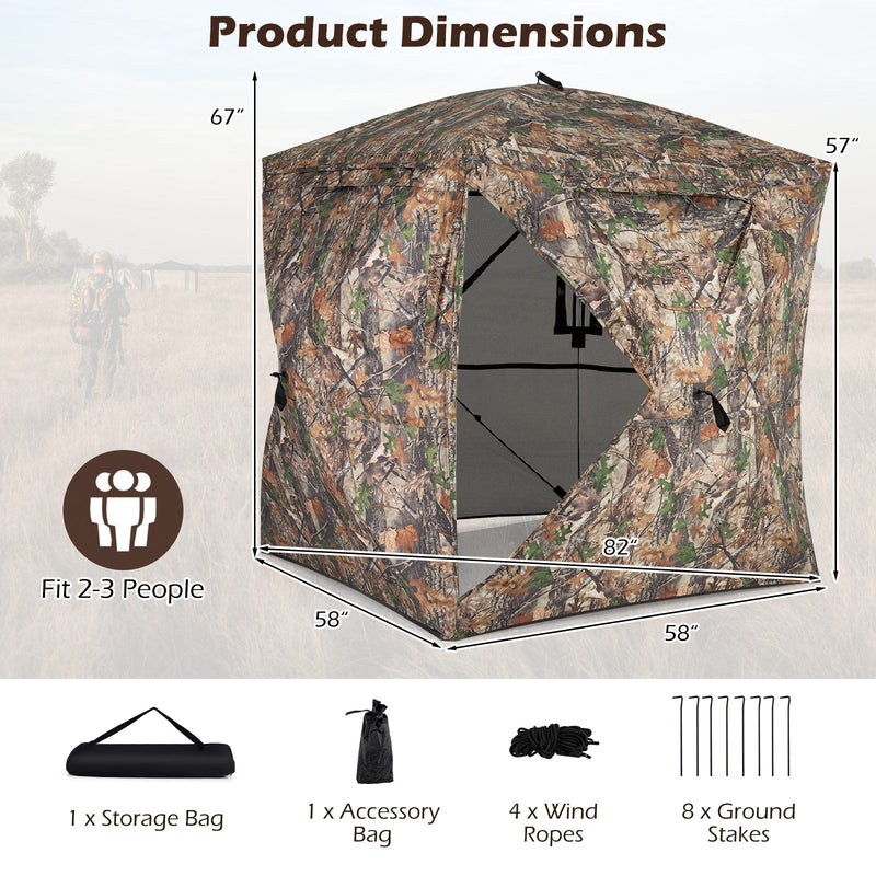 Load image into Gallery viewer, 270° See Through Hunting Blind Tent with Silent Magnetic Door
