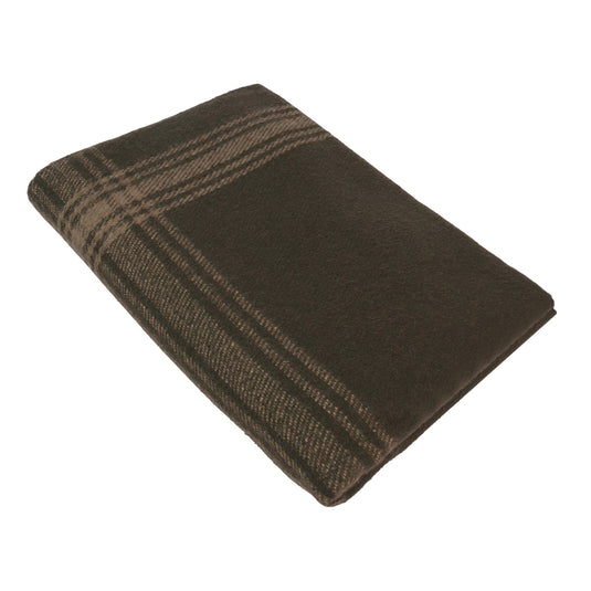 Rothco Striped Outdoor Wool Blanket  Brown / Tan