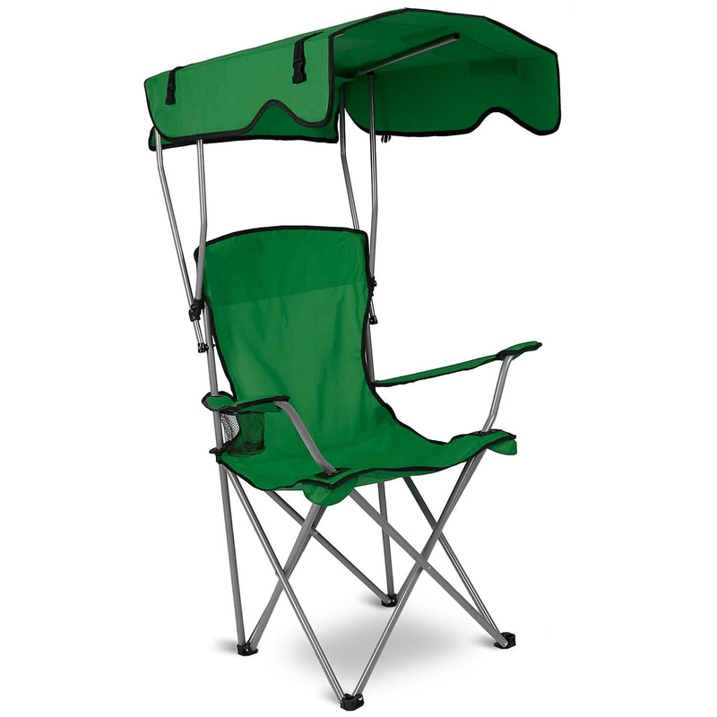 Load image into Gallery viewer, Foldable Beach Canopy Chair Sun Protection Camping Lawn Canopy Chair 330LBS Load Folding Seat w/ Cup Holder For Beach Poolside Travel Picnic
