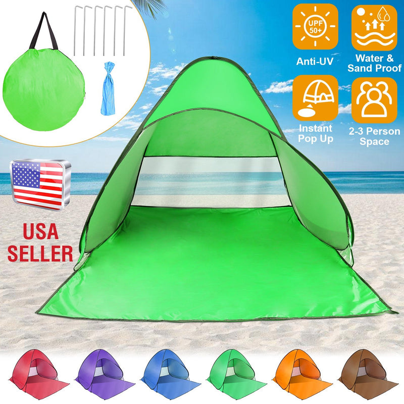 Load image into Gallery viewer, Pop Up Beach Tent Sun Shade Shelter Anti-UV Automatic Waterproof Tent Canopy for 2/3 Man w/ Net Window Storage Bag for Outdoor Beach Camping Fishing P
