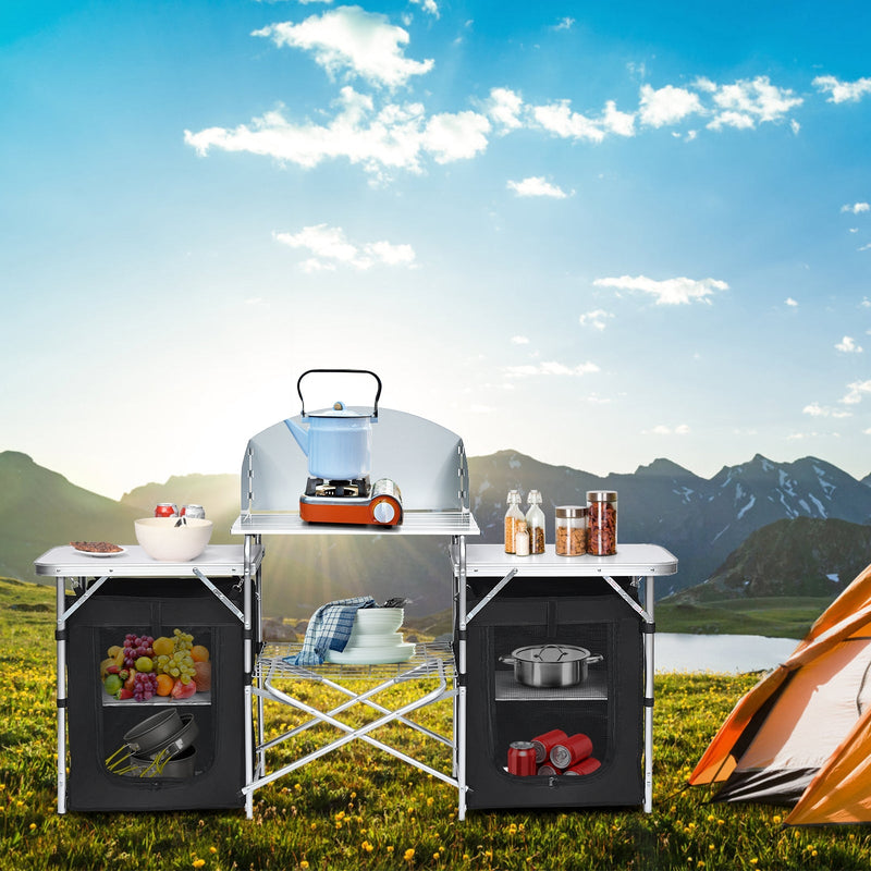 Load image into Gallery viewer, Folding Camping Table with Storage Organizer
