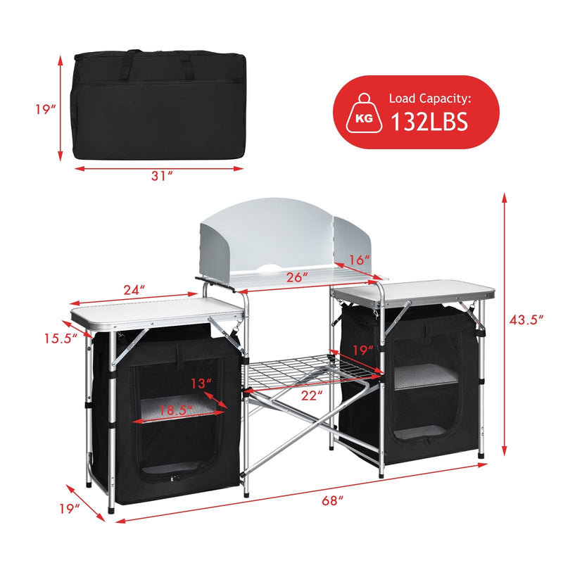 Load image into Gallery viewer, Folding Camping Table with Storage Organizer
