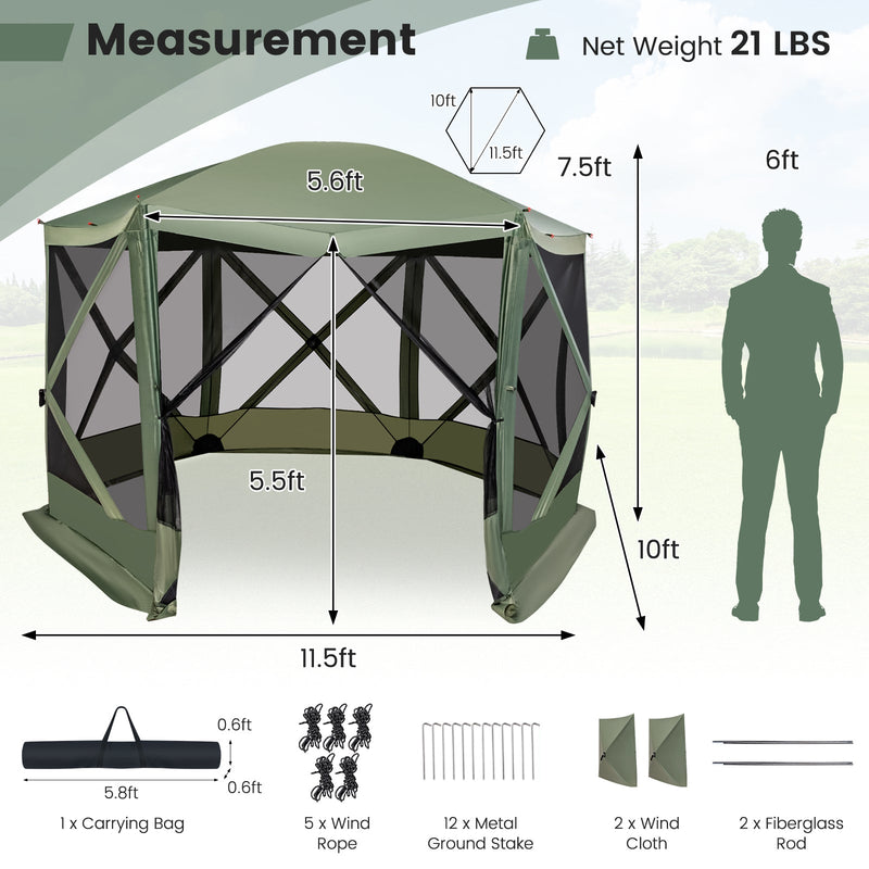 Load image into Gallery viewer, 11.5 X 11.5 FT Pop-up Screen House Tent with Portable Carrying Bag
